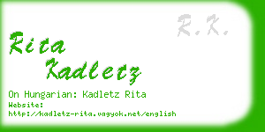 rita kadletz business card